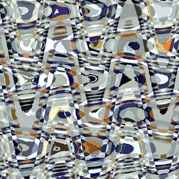 Aztec zigzag pattern in orange, blue and silver Stock Illustration