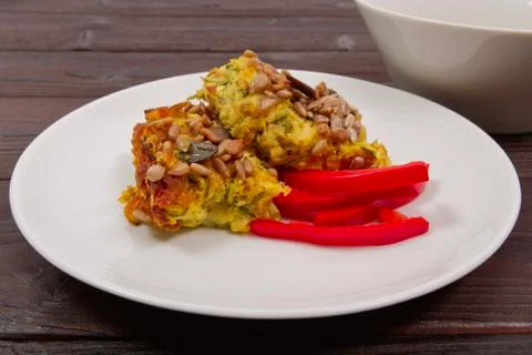 Azuki with vegetables on steam on a table 스톡 사진