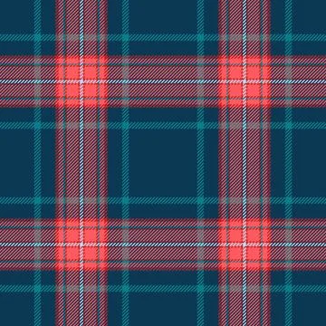 Azul plaid vector background, straight seamless pattern check. Korean fabri.. Ilustração Stock