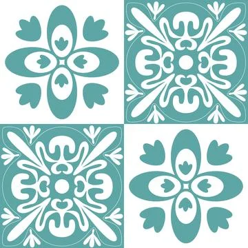 Azulejo blue pastel seamless pattern, traditional spanish pattern, vector ill Ilustración de archivo