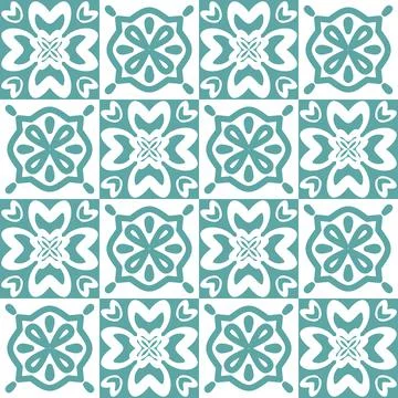 Azulejo blue pastel seamless pattern, traditional spanish pattern for interio Ilustración de archivo