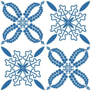 Azulejo blue seamless pattern, traditional spanish pattern for interior decor Stock Illustration