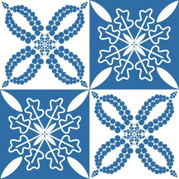 Azulejo blue seamless pattern, traditional spanish pattern for interior decor Stock Illustration
