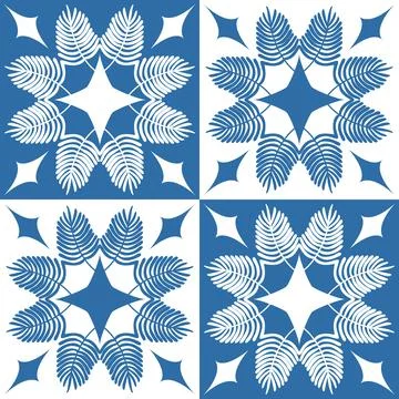 Azulejo blue seamless pattern, traditional spanish pattern for interior decor Stock Illustration