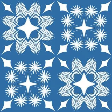 Azulejo blue seamless pattern, traditional spanish pattern for interior decor Illustrazione stock