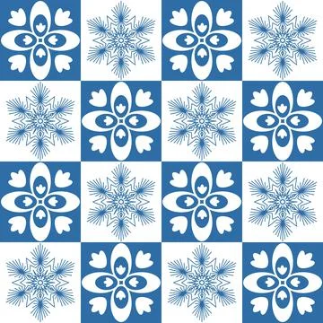 Azulejo retro pattern tiles for wall and floor decoration design, vector illu Illustrazione stock