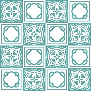 Azulejo seamless pattern stylish trendy ceramic tile design element for kitch Stock Illustration