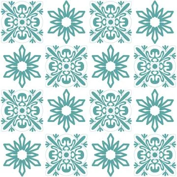 Azulejo seamless pattern stylish trendy ceramic tile design element for kitch Stock Illustration