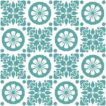 Azulejo seamless pattern stylish trendy ceramic tile design element for kitch Stock Illustration