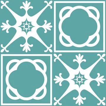 Azulejo seamless pattern stylish trendy ceramic tile design element for kitch Stock Illustration