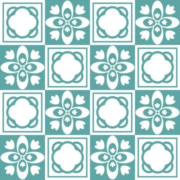 Azulejo seamless pattern stylish trendy ceramic tile design element for kitch Stock Illustration
