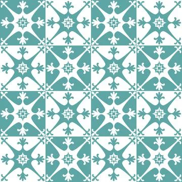 Azulejo seamless pattern stylish trendy ceramic tile for kitchen backsplash,  Stock Illustration