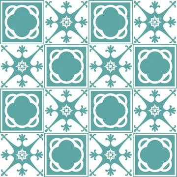 Azulejo seamless pattern stylish trendy ceramic tile design element for kitch Stock Illustration