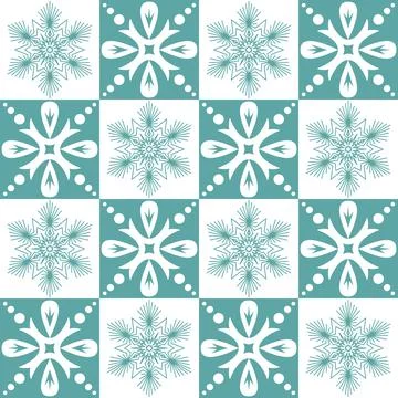 Azulejo seamless pattern stylish trendy ceramic tile design element, vector i Stock Illustration