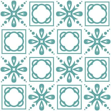 Azulejo seamless pattern stylish trendy ceramic tile design element for kitch Stock Illustration