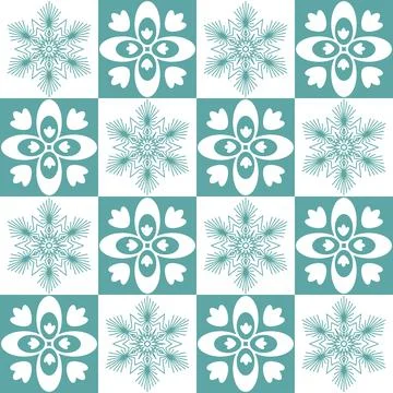 Azulejo seamless pattern stylish trendy ceramic tile design element for kitch Stock Illustration