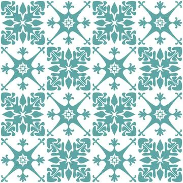 Azulejo seamless pattern stylish trendy ceramic tile design element for kitch Stock Illustration