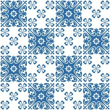 Azulejo square ceramic spanish tile for kitchen backsplash design, vector ill 스톡 일러스트