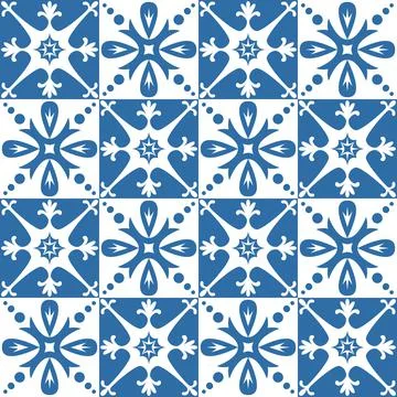 Azulejo square ceramic spanish tile for kitchen backsplash design Stock-Illustration