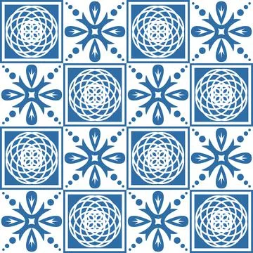 Azulejo square ceramic spanish tile design, retro geometric vector illustrati Stock-Illustration