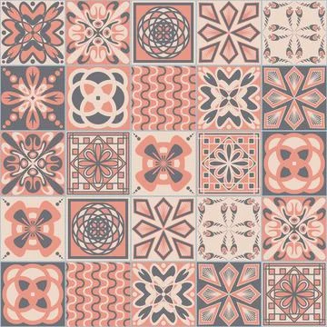 Azulejo talavera ceramic tile pattern, vector illustration, arabic ornate bac Stock Illustration