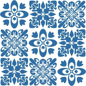 Azulejo tile seamless pattern for decor, vector illustration traditional span イラスト素材