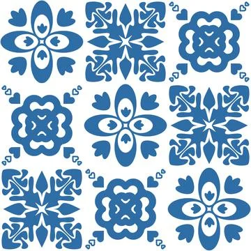 Azulejo tile seamless pattern for decor, vector illustration traditional span Stock-Illustration