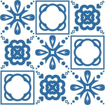 Azulejo tile seamless pattern for decor, vector illustration traditional span Stock Illustration