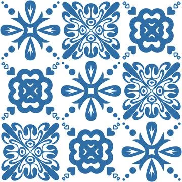 Azulejo tile seamless pattern for decor, vector illustration traditional span Ilustración de archivo