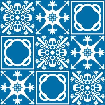Azulejo tile seamless pattern, vector illustration traditional spanish portug Illustrazione stock