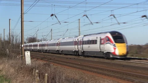 Azuma Testing on the East Coast Mainline Stock Footage 101419856