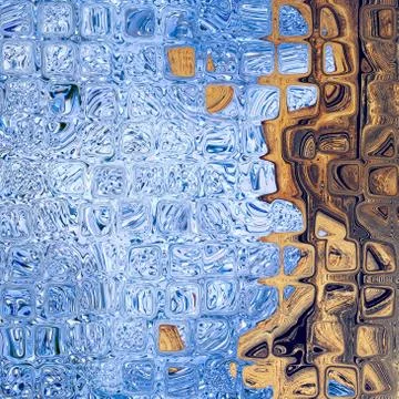 Azure and brown cube shape pattern as abstract background. Illustrazione stock