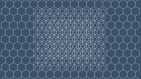 Azure background with a mesh of white hexagons in a symmetrical pattern Stock Footage 275186128