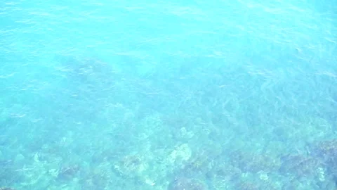The azure blue clear water . the view from the top. Stock Footage 136307367