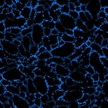 Azure blue cosmic cells. Vector illustration seamless pattern background Stock Illustration