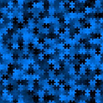 Azure blue puzzle background, banner, texture. Vector jigsaw section template イラスト素材