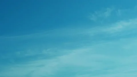Azure Blue Sunny Sky Cirrus White Clouds on a Clear Sunny Day, Time Lapse. Beaut Stock Footage 202000207