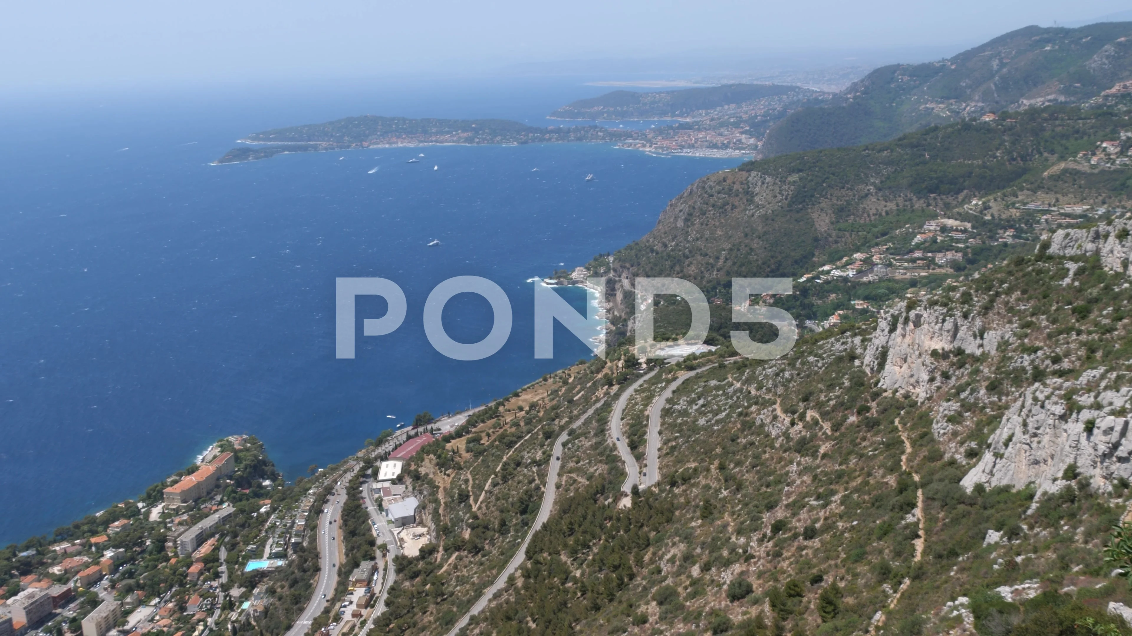 Azure coast (Cote d'azur) in France seen, Stock Video