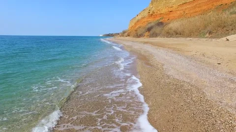 Azure Coast With Steep Hill Stock-Footage 64462276