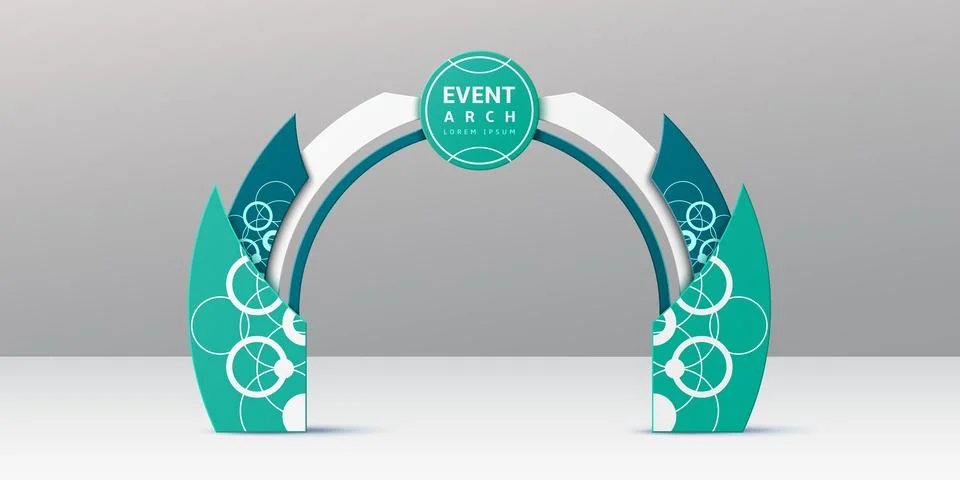 Azure event arch, realistic vector exhibition gate イラスト素材
