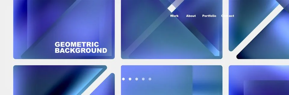 Azure geometric patterns with white lines on electric blue backgrounds Ilustração Stock