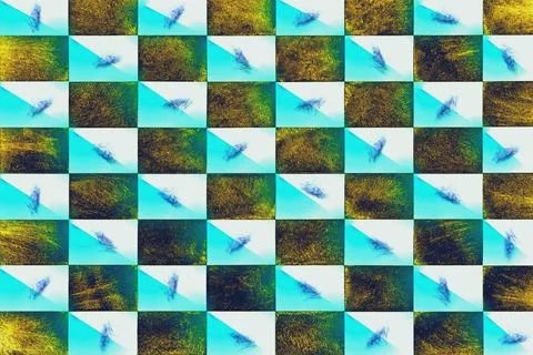 Azure gradient on a chess checkerboard with clusters Stock-Illustration
