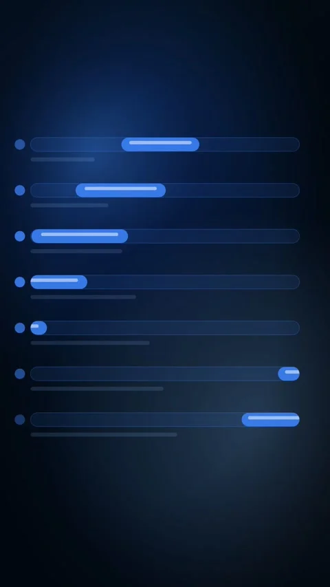 Azure Indeterminate Linear Bars Vertical Seamless Loop Animated Dark Background Stock Footage 344007164