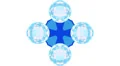 Azure kaleidoscope on white background, loop HD HD Footage