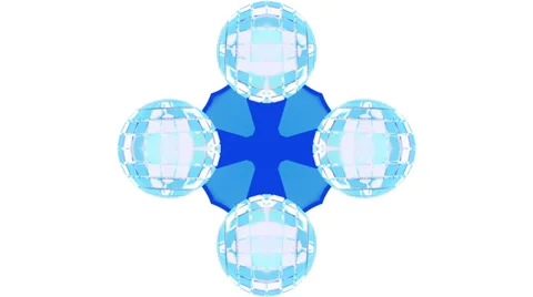 Azure kaleidoscope on white background, loop HD Stock Footage 37735019