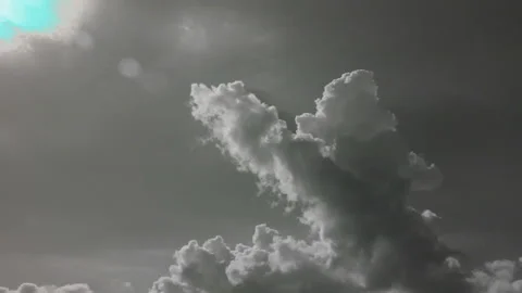 Azure light shining above clouds sky Stock Footage 125022891