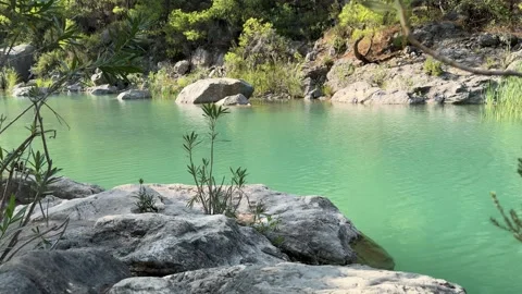 Azure mountain river, flow of water, highlands Stock Footage 307652501