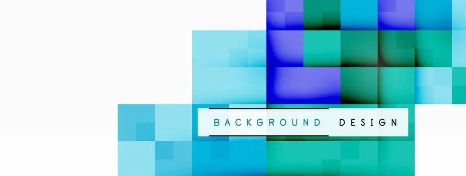 Azure rectangle pattern with aqua font on electric blue background design Stock Illustration