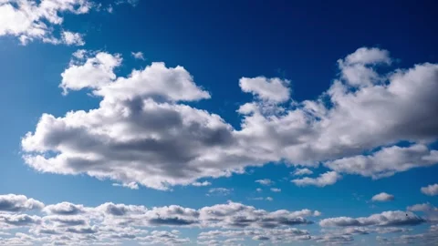Azure Sky: Clouds Drift in Time-Lapse Stock Footage 296006009