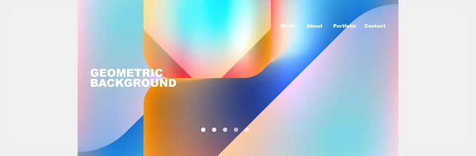 Azure sky gradient with rainbow hues in geometric shapes Stock Illustration